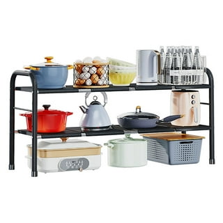 NKTIER Expandable Storage Shelf- Adjustable Kitchen Cabinet, Pantry Shelves,  Under Sink and Counter Top Organizer by Classic Cuisine 