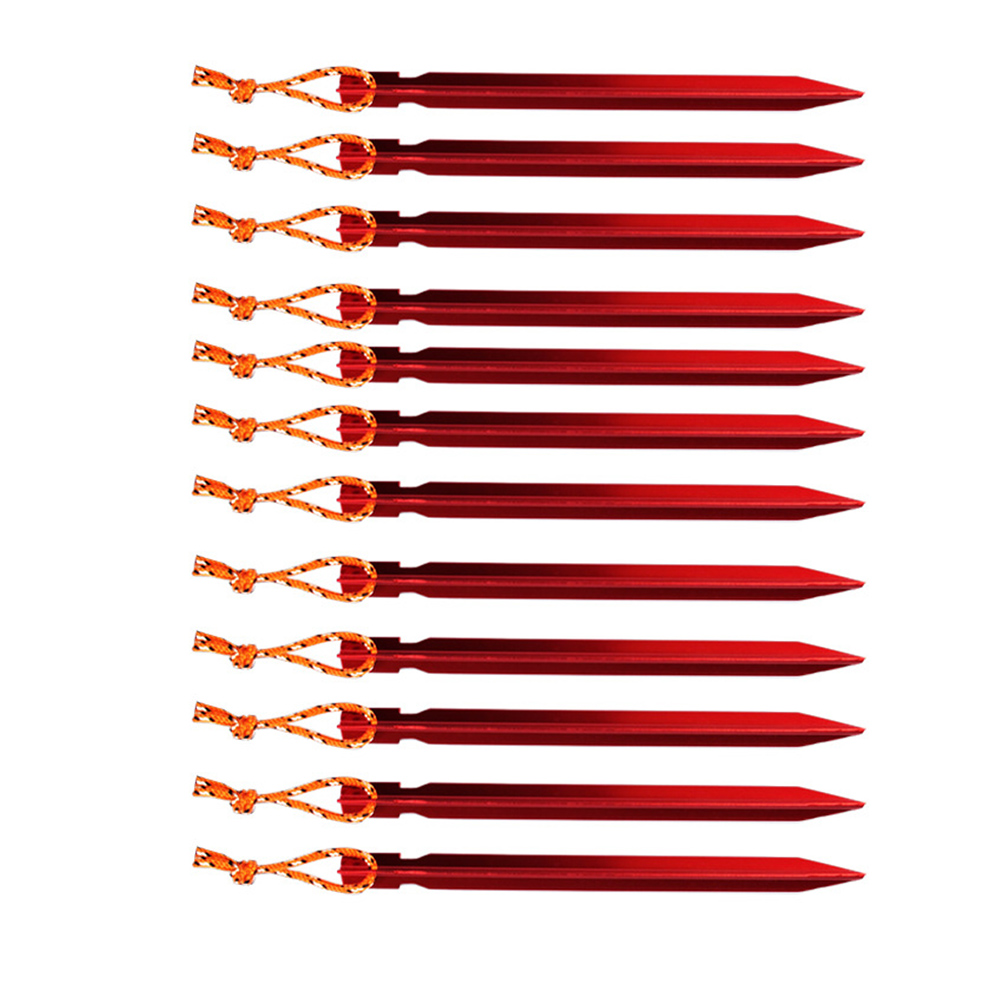 5set Houkiper 12PCS Tent Lightweight Aluminum Stakes Pegs Rope Peg