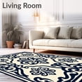 thumbnail image 2 of ODIKA 6x9 Machine Washable Non-Slip Area Rug, Elegant Damask Swirl Contemporary Abstract Timeless Trellis High Traffic Rug, Beige, 471582, 2 of 7