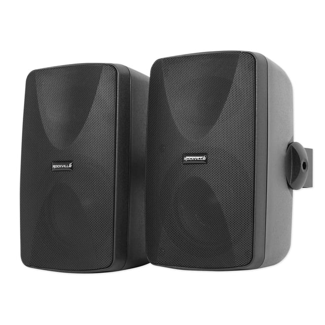 Rockville 2 WET-7020B Altavoces de pared comerciales para interiores y exteriores de 5,25 pulgadas y 70 V en negro