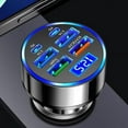 thumbnail image 1 of 0829 6-in-1 Multi-Port Car Charger with Voltage Detection, 2PD+3USB+QC3.0 Fast Charge Cigarette Lighter Plug Adapter Compatible with iPhone,Android,Samsung,iPad and More, 1 of 1