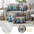 thumbnail image 6 of Spring Floral Outdoor Waterproof Pillow Covers, White Daisy Vintage Flowers Wooden Decorative Rectangle Throw Pillowcase Sofa Cushion Sham for Patio/Couch/Chair, 20"x12" 2 Pack, 6 of 8