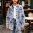 thumbnail image 5 of XUNKUSGA Girls Tie Dye Shirts Lightweight Loose Button Down Shirts for Girls Casual Collared Long Sleeve Shirts Jacket with Pocket for School Daily Streetwear 5-15Y, 5 of 7