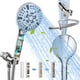 thumbnail image 1 of Cabezal de ducha para agua dura filtrada con 10 modos de rociado | Ducha de mano con manguera | Construcción de acero inoxidable y ABS para masaje, lluvia y rociado de espalda | Fácil instalación, 1 of 7