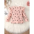 thumbnail image 4 of Kucnuzki 2T Toddler Girl Winter Tops Baby Girl Tops 3T Long Sleeve Polka-Dot Prints Pull-Over Tops Pink, 4 of 7