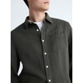 thumbnail image 5 of Free Assembly Men's Button Front Double Cloth Shirt with Long Sleeves, Sizes XS-3XL, 5 of 7