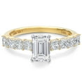 thumbnail image 2 of Gem Stone King 1.96 Cttw IGI Certified Lab Grown Diamond in 14K Two-Tone Gold Engagement Ring for Women | Emerald Cut Center Diamond 1.00 Ct | D-E Color | VS1-VS2 Clarity | Size 7, 2 of 6