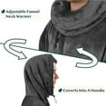 thumbnail image 2 of PAVILIA Wearable Blanket Poncho for Women Men, Oversized Hoodie Sweatshirt Poncho Blanket, Hooded Sweater Wrap Cape Neck Warmer, Fleece Soft Hug Sleep Pod Adult, Cozy Warm Gift Ideas for Sister, Gray, 2 of 7