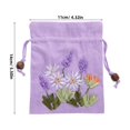 thumbnail image 2 of 4pcs Chinese Linen Brocade Jewelry Bags Embroidered Lavender Pouch Small Drawstring Pouch Elegant Decorative Sachet Bags for Small Favor Packaging, 2 of 9
