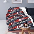 thumbnail image 2 of Manta de franela polar con la bandera del estado de Arkansas, EE. UU., mapa, rojo y azul. Mantas súper suaves para sofá cama, ultra lujosas, cálidas y acogedoras para todas las estaciones., 2 of 7