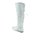 thumbnail image 4 of Women's Back Lace Side Zipper Knee High Casual Flat Heel Boots Shoes ( White, 10), 4 of 5