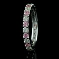thumbnail image 2 of Women's Round Cut Pink Sapphire Eternity Band Ring 14K White Gold Plated - 11, 2 of 3