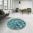 thumbnail image 4 of Ahgly Company Machine Washable Indoor Rectangle Transitional Medium Teal Green Area Rugs, 5' x 7', 4 of 7