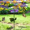 thumbnail image 6 of FEOLGEHLY Metal Bird Baths for Outdoors, Flower Pattern Bird Bath Feeders with Metal Stake for Garden Yard Lawn Outdoor Decor, Bee Watering Station for Garden Metal Bee Water Feeder, Purple, 6 of 8