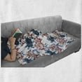 thumbnail image 6 of Floral Soft Flannel Fleece Throw Blanket, Vintage Flowers in Bloom on Plain Background, Cozy Plush for Indoor and Outdoor Use, 50" x 70", Rust Dark Blue, by Ambesonne, 6 of 6