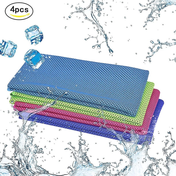 Toalla Cool Fitness, 4 piezas, toallas de enfriamiento instantáneo en frío, 30x80cm, frío como el hielo