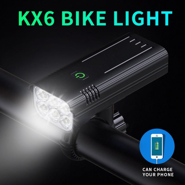 Luz de bicicleta KX6, luz de carga potente, linterna, equipo de conducción, accesorios para conducción nocturna, luz para bicicleta de montaña