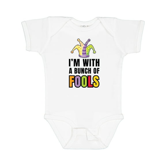 Inktastic I'm with a Bunch of Fools with Jester Hat April Fools Day Boys or Girls Baby Bodysuit