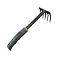 thumbnail image 1 of HLONK Garden Steel Rake Garden Tool Cultivator with Short Handle Small Mini Rake, 1 of 7