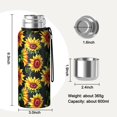 thumbnail image 7 of 20 Oz Black Sunflower Coffee Tumbler Double Wall Insulated Stainless Steel Water Bottle | Metal Reusable Thermoses Flask with Cup Cap | Leak & Sweat Proof with Anti-Dust Lid, 7 of 7