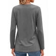 thumbnail image 5 of MOSHU 3 Pack T Shirts for Women V Neck Long Sleeve Womens T-shirts Casual Basics Tees Loose Fit Fall Tops, 5 of 11