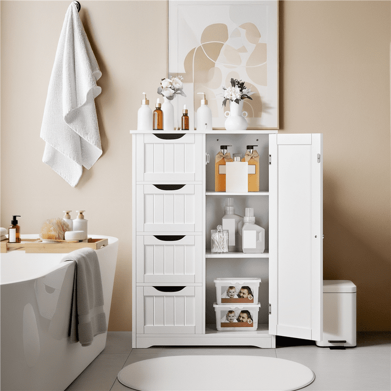 Bath Storage Cabinet キャビネット アメリカ　家具　雑貨 Alden Design Wooden Bathroom Storage Cabinet with 4 Drawers