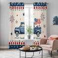 thumbnail image 6 of Kitchen Curtains 84 Inch Length 2 Panels, Independence Day Grommets Window Treatment Curtain, Blue Truck Firework Star Blue Red Flag Thermal Curtains Drapes for Living Room/Bathroom, 6 of 9