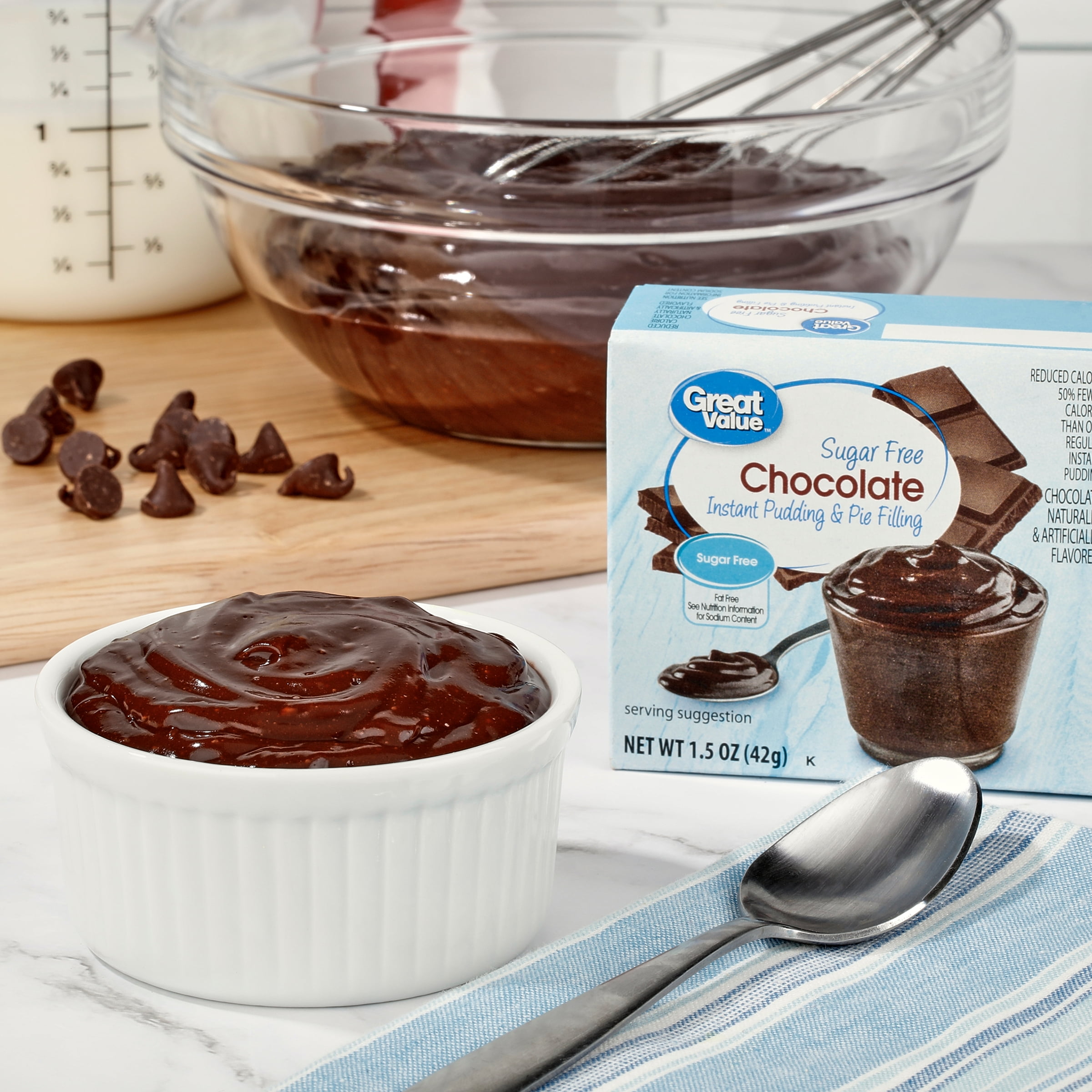 Great Value Sugar Free Chocolate Instant Pudding and Pie Filling, 1.5 oz