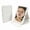 White, variant on Kiyuycy LED Makeup Mirror, Foldable Travel Vanity Mirror, 3 Color Lights Touch Control, Adjustable Brightness, USB Rechargeable Cosmetic Mirror for Desktop