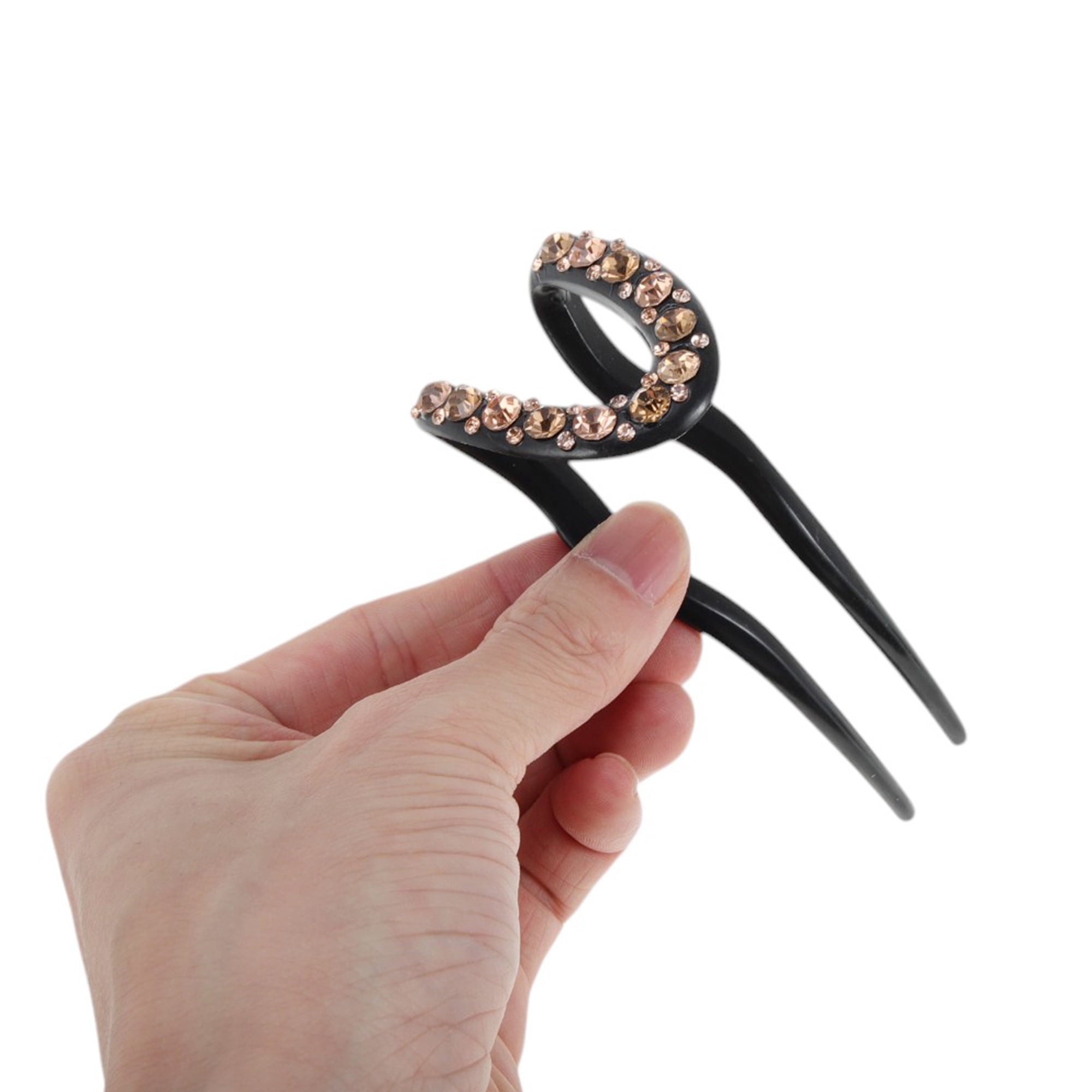Unique Bargains Comfortable No Slip Fashion U-shaped Hair Pins for Home 1 Pc Champagne, Coffee Color