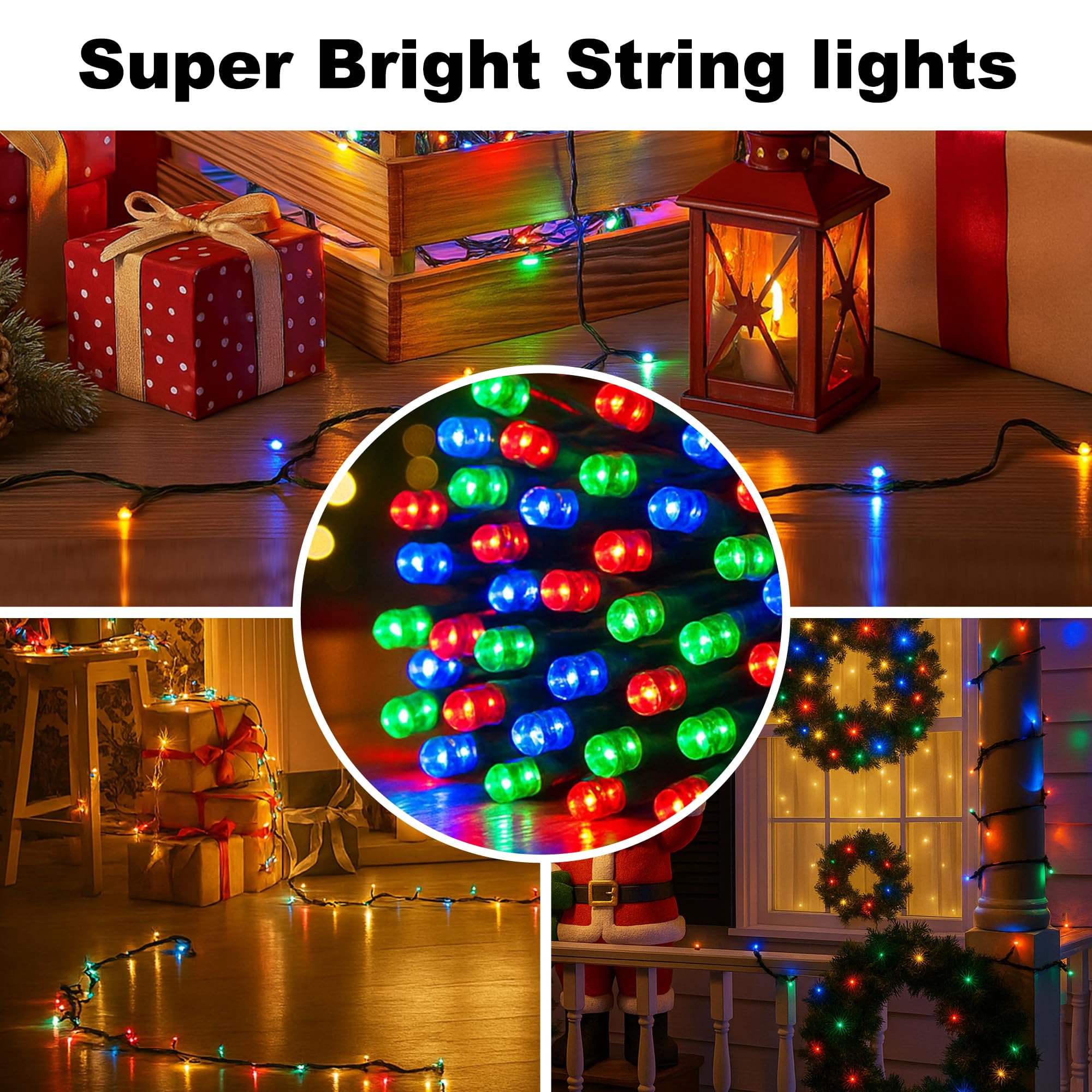 210ft 600 LED Christmas String Lights,2Pack Plug-in Christmas Tree Lights,8 Memory Modes,Outdoor Waterproof Suitable for Xmas Tree Wedding Party Garden Decorations(Multicolor)