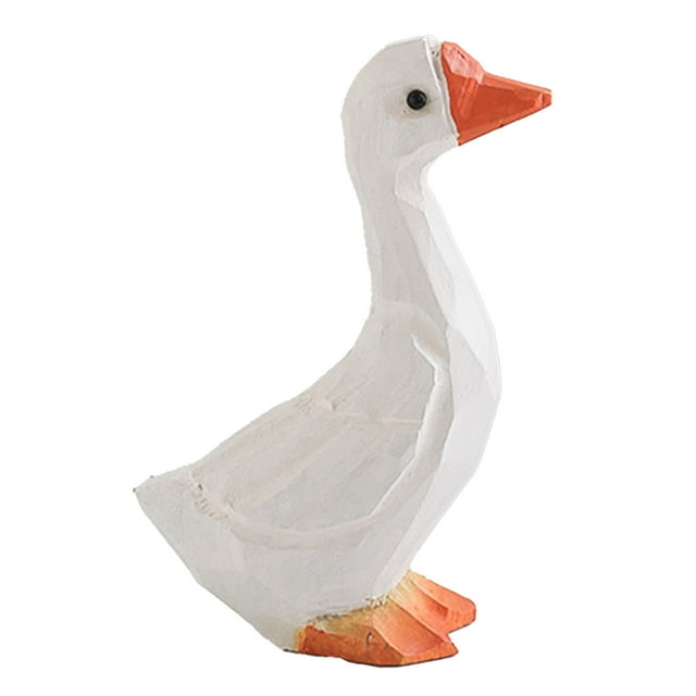 Adornos de pato blanco, figura de pato realista de yeso, decoración para accesorios de tiro en el hogar