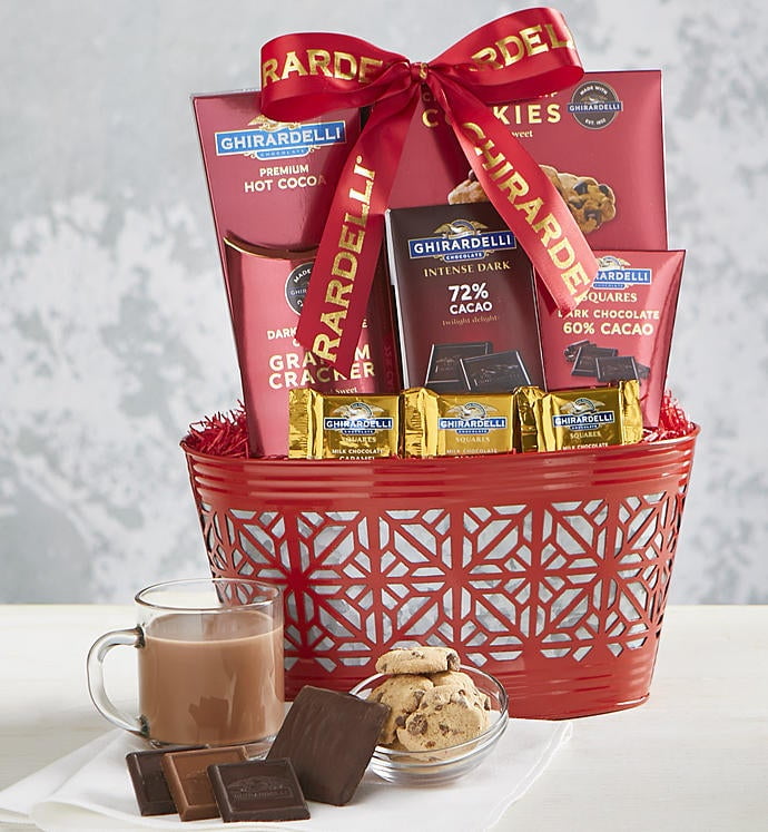 GreatFoods Classic Ghirardelli Gift Basket Deluxe
