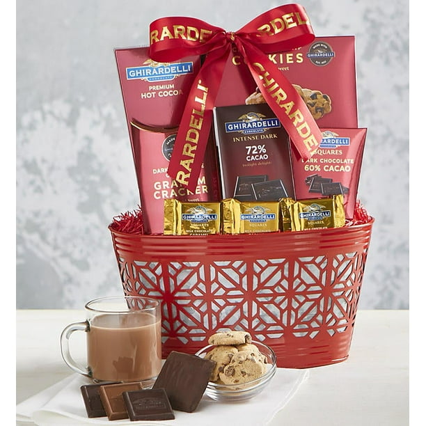 GreatFoods Classic Ghirardelli Gift Basket Deluxe