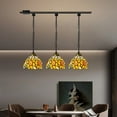 thumbnail image 4 of Kiven H-Type Track Lighting, Tiffany Halo Track Pendant Light with Glass Shade and Iron Chain, Track Light Pedant for Bedroom Kitchen Home Lighting, 1-Light, 4 of 7