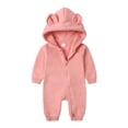 thumbnail image 2 of Winter Hoodies Romper for Baby Boys Girls Casual Hoody Bear Ears Zipper Jumpsuit, 2 of 8