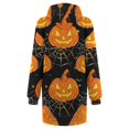 thumbnail image 3 of JURANMO 2024 Fall Winter Hooded Dress for Women Casual Long Sleeve Midi Dresses Happy Halloween Party Dress with Pockets Deals of the Day C-Orange#Pumpkin Printed XXXL, 3 of 5