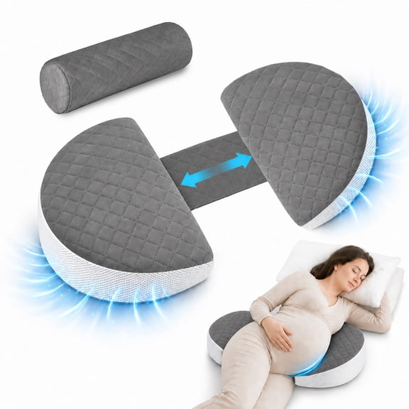 Pregnancy Pillows for Sleeping, Adjustable Maternity Wedge Pillow Set, Back, Belly and Hips Support