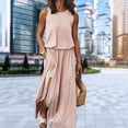 thumbnail image 1 of Vestido Sin Mangas Vestido sin mangas de verano Elegante vestido largo maxi Ropa femenina (Caqui XXL) Cgtredaw para Mujer Caqui T XXL, 1 of 6