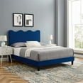 thumbnail image 6 of Modway Current Modern Performance Velvet King Platform Bed in Navy, 6 of 12