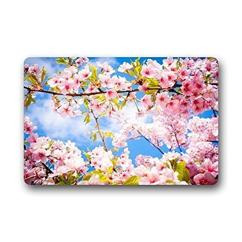 Winhome Classical Art Cherry Blossom Doormat Floor Mats Rugs Outdoors Indoor Doormat Size 30x18 Inches Walmart Com Walmart Com