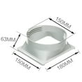 Square Portable Air Conditioner Exhaust Duct Interface Pipe Tube