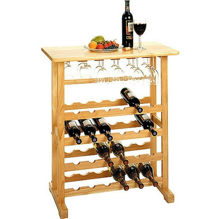 Winsome Wood Vinny 24-Bottle Wine Rack, Natural, Multiple Finishes