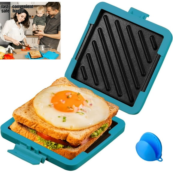 Versatile Microwave Toastie Sandwich Maker – Compact for Easy Storage, Ideal for Grilled Cheese & Quick Breakfasts(LR Blue 1 PCS)