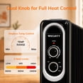 thumbnail image 3 of Vecukty Radiator Heater for Large Space, 1500W Electric Oil Filled Radiator, Dual Knobs, 7-Fin Oil Radiator, Quiet Space Heater, 3 Modes, Overheat and Tip-over Protection, 24H Timer, 3 of 10