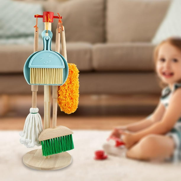 6 pièces ensemble de nettoyage ménage jouets pelle balai cintre