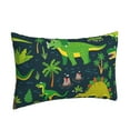 thumbnail image 2 of Balery Dinosaurs And Tropical Leaves And Flowers Pillow Covers,Bed Pilowcases,Reversible Plush Throw Pillow Covers End Pillow Encasement,Pillow Case - 16"X24", 2 of 9