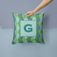 thumbnail image 2 of Carolines Treasures CJ1020-GPW1414 Monogram - Initial G Blue Argoyle Decorative   Canvas Fabric Pillow CJ1020 14Hx14W, 2 of 4