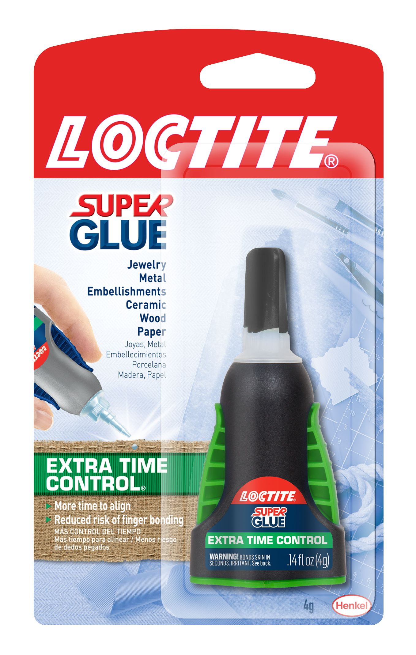 Loctite Super Glue Extra Time Control, 0.18 oz Bottle