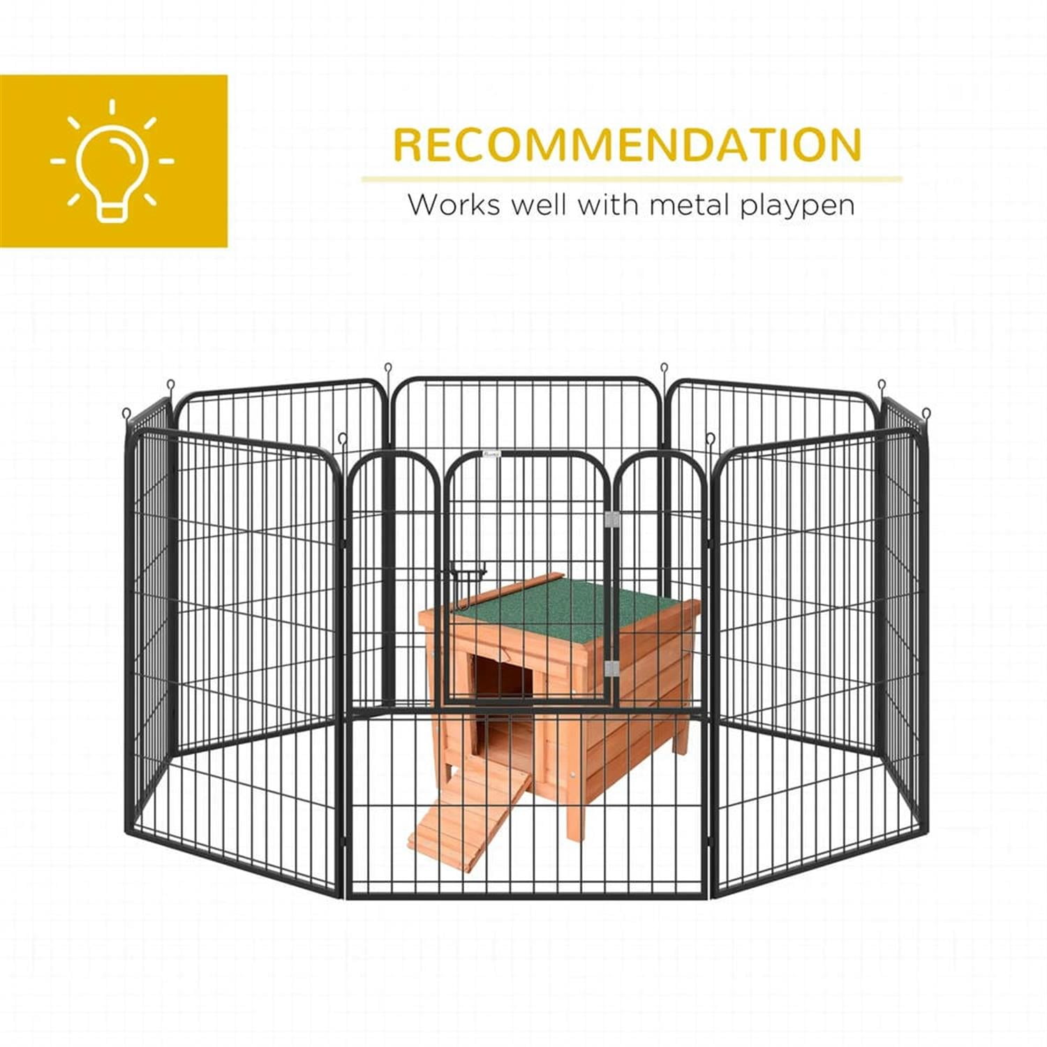 Kadyn 17" Wooden Rabbit Hutch with Openable & Waterproof Roof, Outdoor Bunny Cage for Cats, Bunnies, Guinea Pigs, Orange